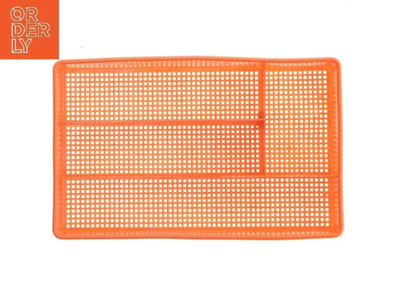 Billede 1 - Orange plastbakke til opbevaring fra Imerco (str. 34x21x5 cm)