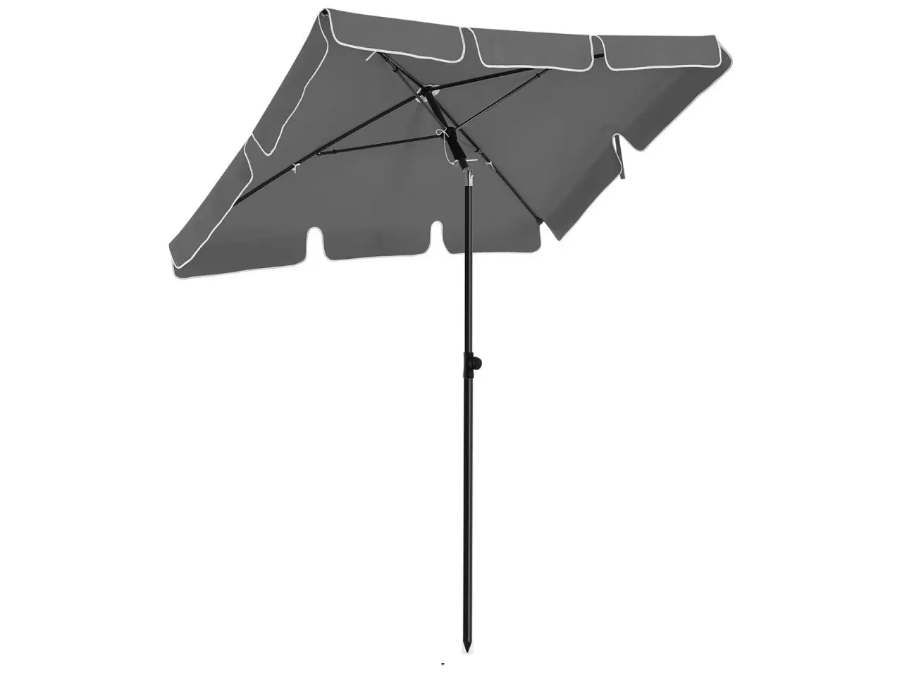 Billede 2 - Parasol til altan 2 × 1,25 m rektangulær, vippefunktion, UPF 50+, grå
