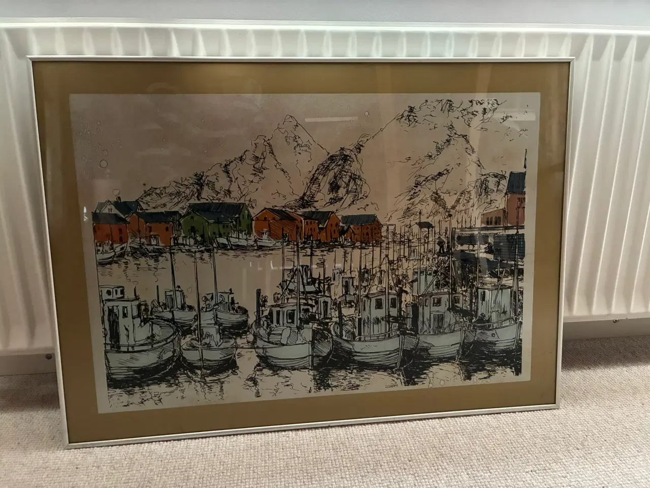 Billede 2 - Fiskerleje indrammet kunsttryk