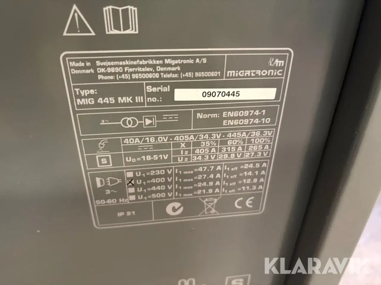 Billede 10 - Svejsemaskine Migatronic MIG 445 MK III + MWF 11 trådfremfører 1 styk