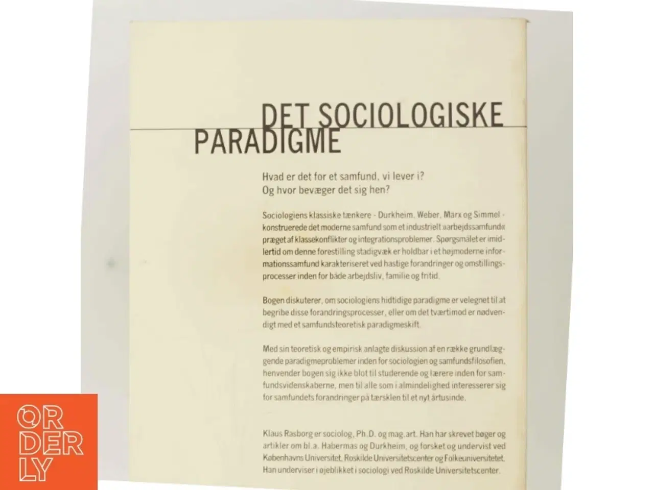 Billede 3 - Det Sociologiske Paradigme af Klaus Rasborg (Bog)