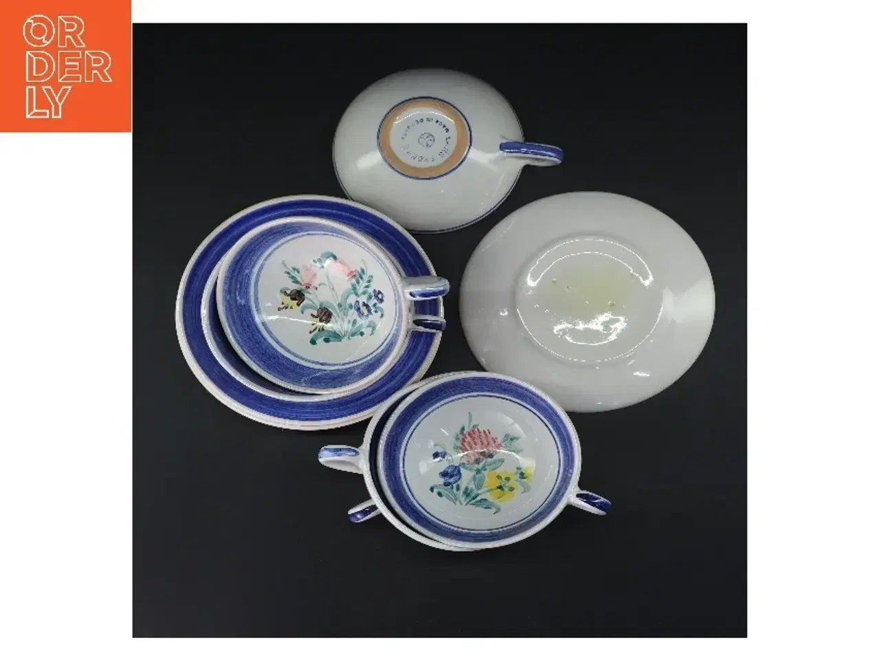 Billede 2 - Porcelænssæt med tallerkener og skåle (str. 6 stk Ø 12 & 16 cm)