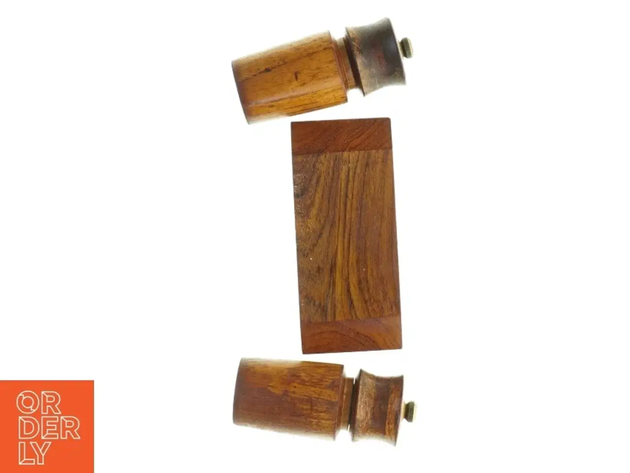 Billede 3 - Teak Salt- og pebersæt med holder fra Dane Wood (str. 17 x, 7,5 x 15 cm)