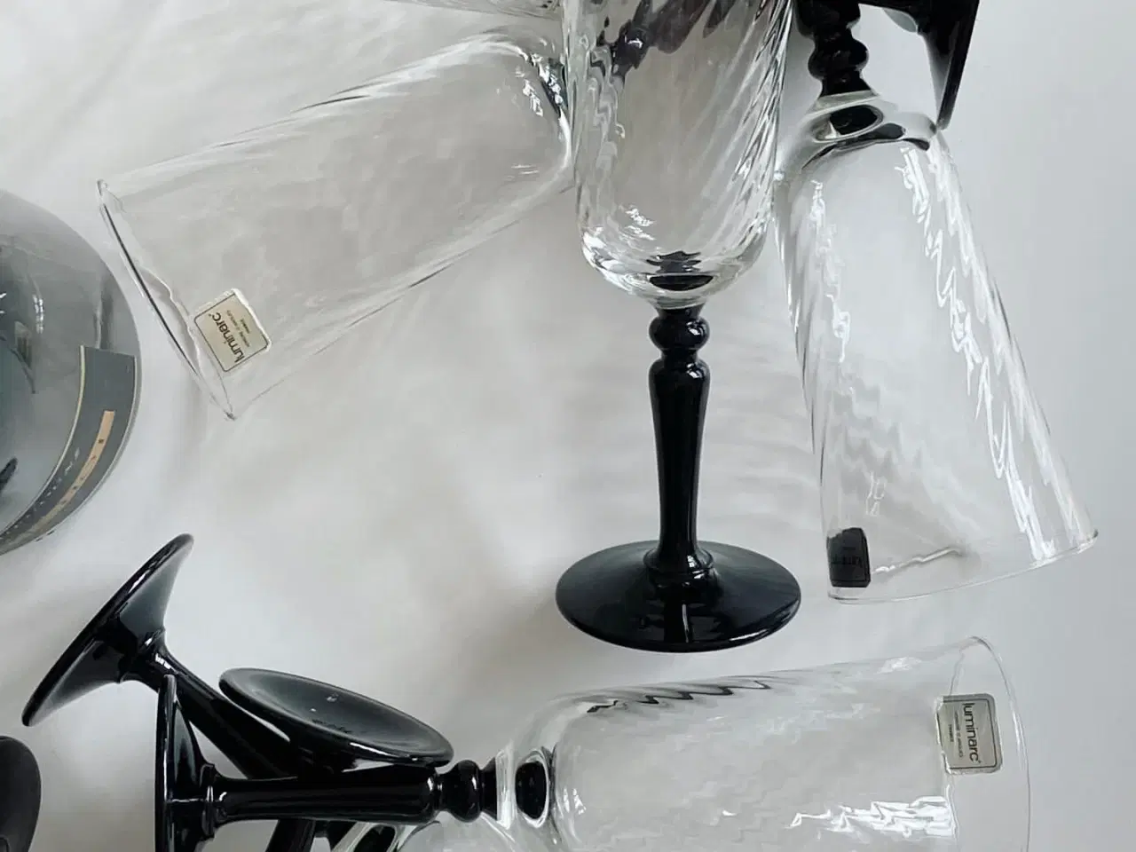 Billede 4 - Luminarc, champagne på sort fod m swirl, 10 stk samlet