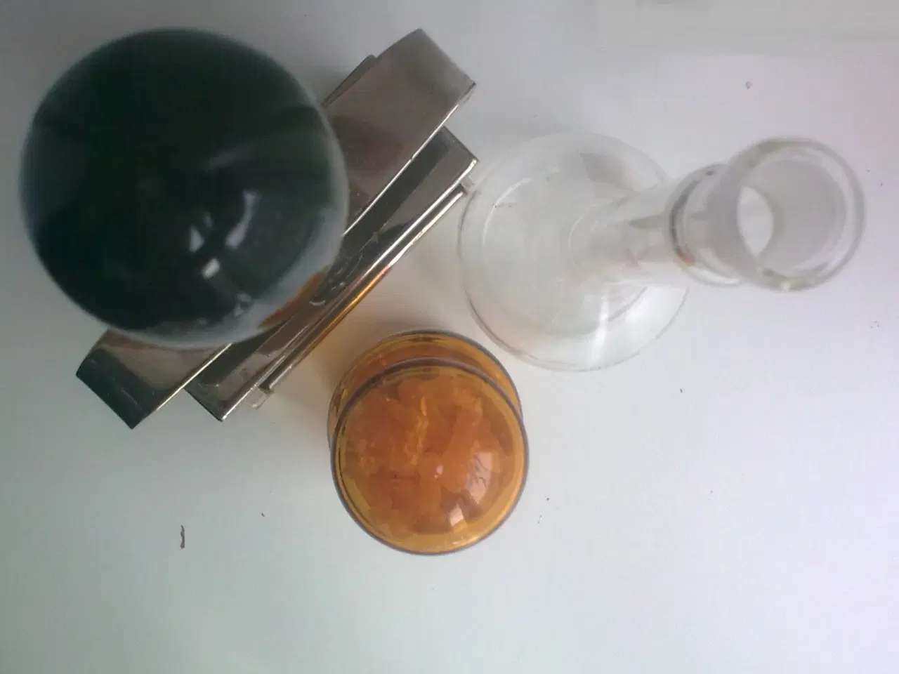 Billede 7 - Medicin glas m glaslåg HÅNDLAVET gul pilleglas