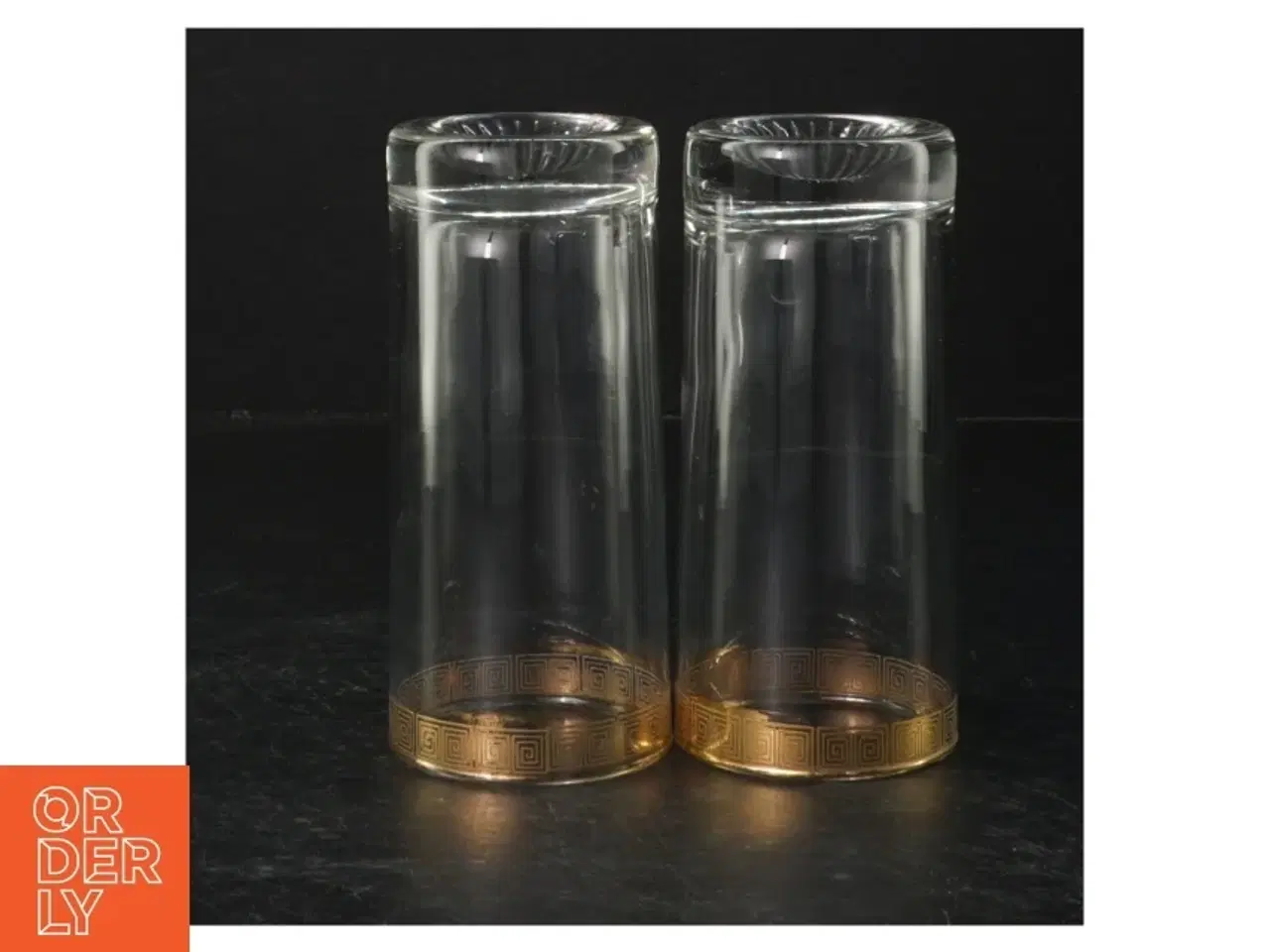 Billede 3 - Glasvaser med guldkant (str. Ø. 7 cm. længde, 14 cm)
