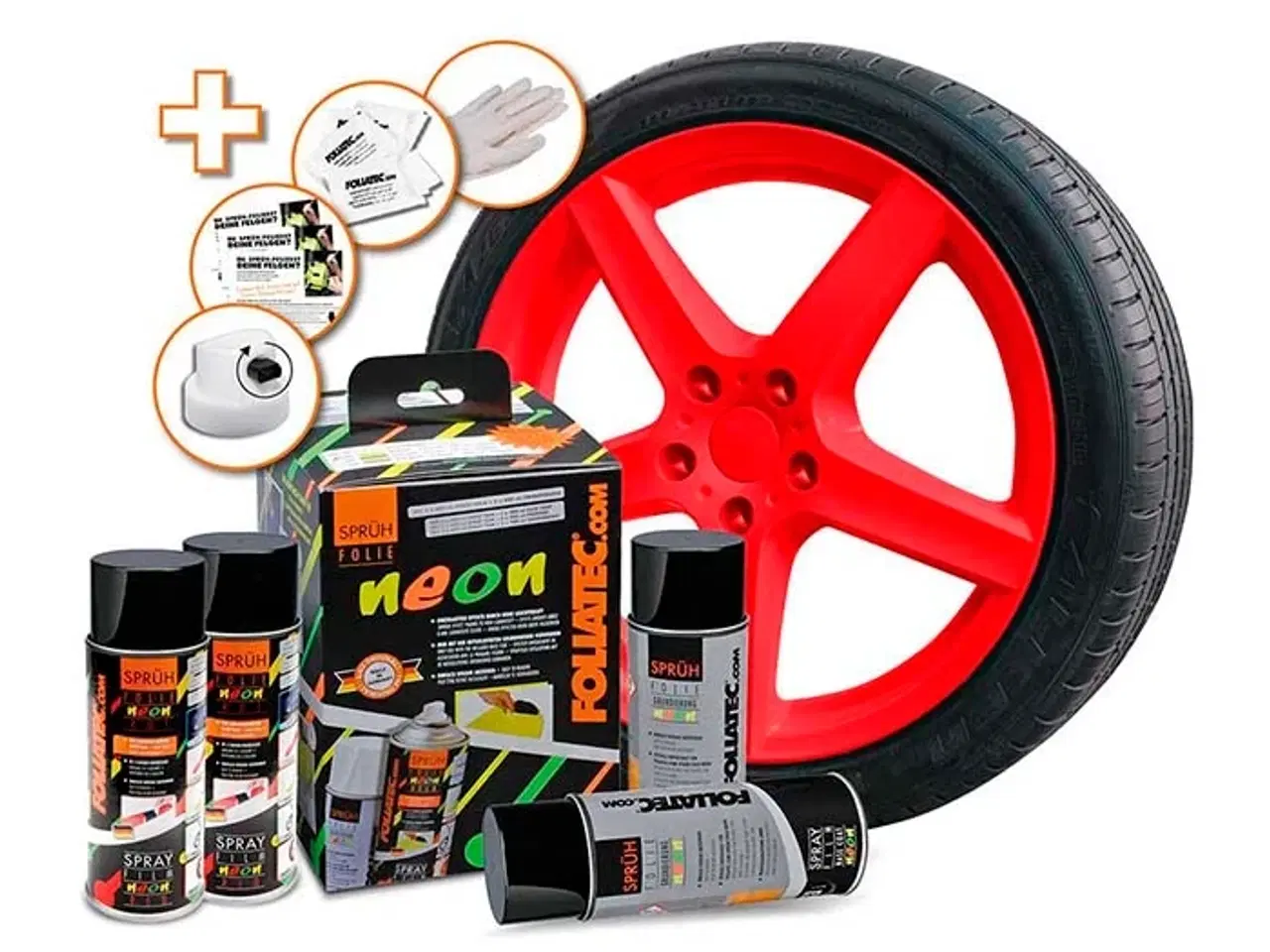 Billede 1 - Foliatec Sprayfolie neon rød 2X400 ml + base 2X400 ml