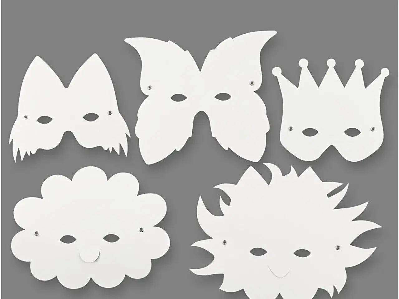 Billede 1 - Masker inkl. elastik, H: 15-20 cm, 230 g, hvid, 5stk./ 1 pk.