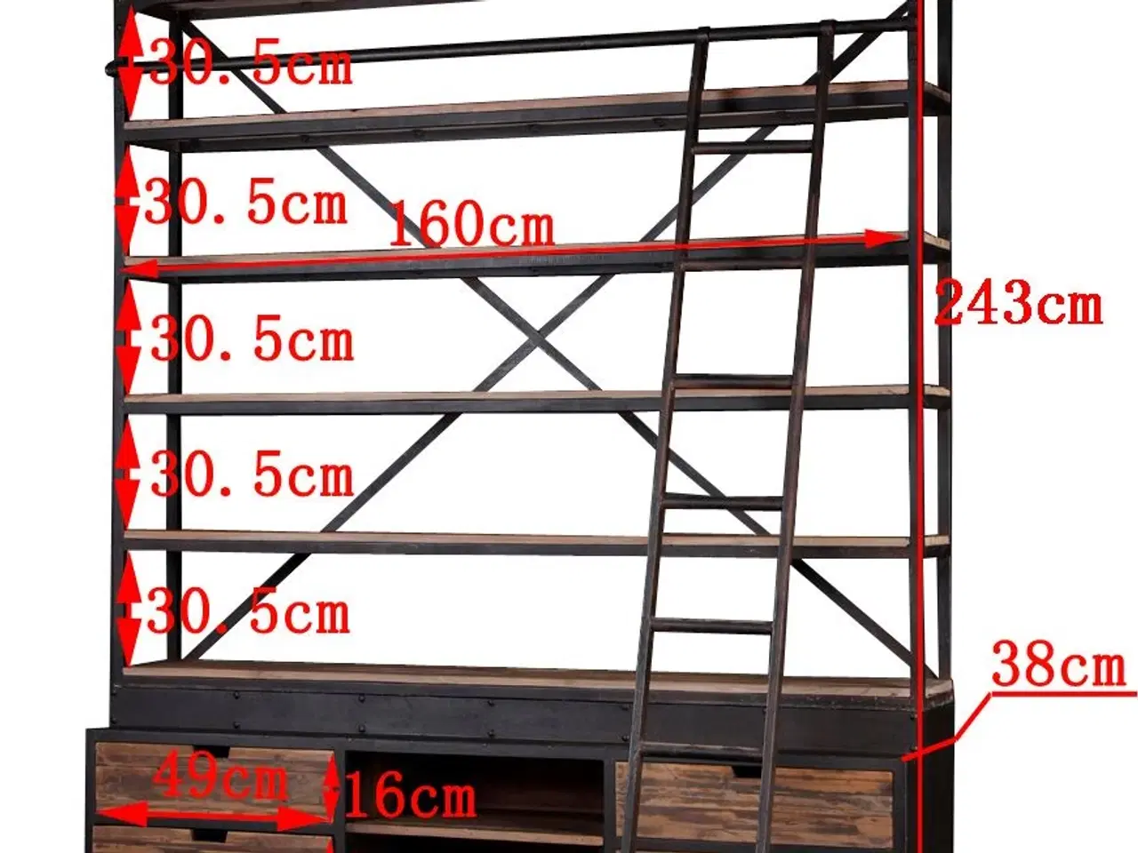 Billede 4 - Reol i industrielt design