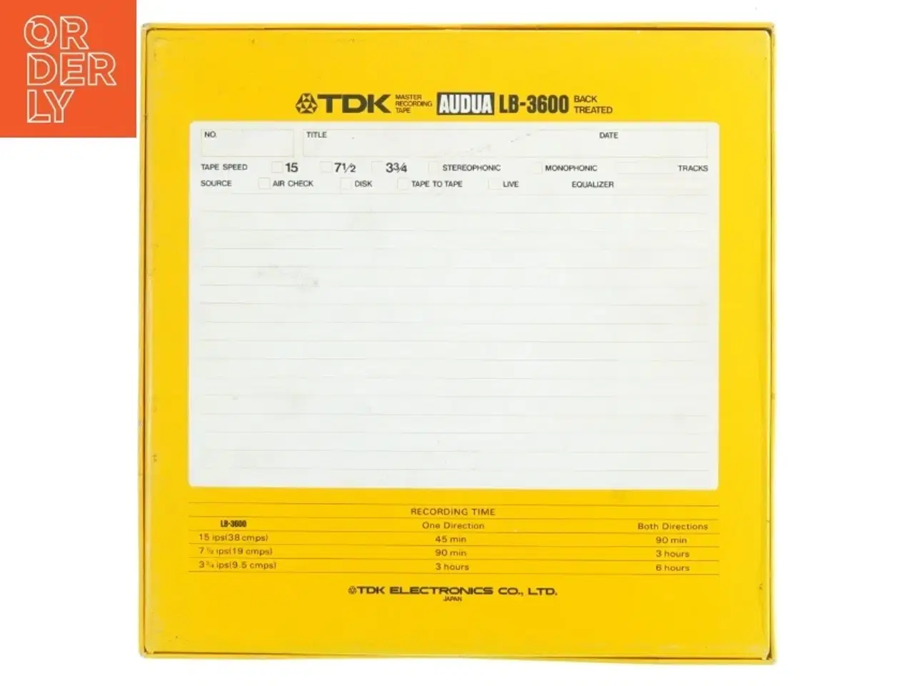 Billede 6 - TDK Audua LB-3600 kvarttomme  tre timer lydbånd på metalspole med NAB kerne (str. 28 x 28 cm)