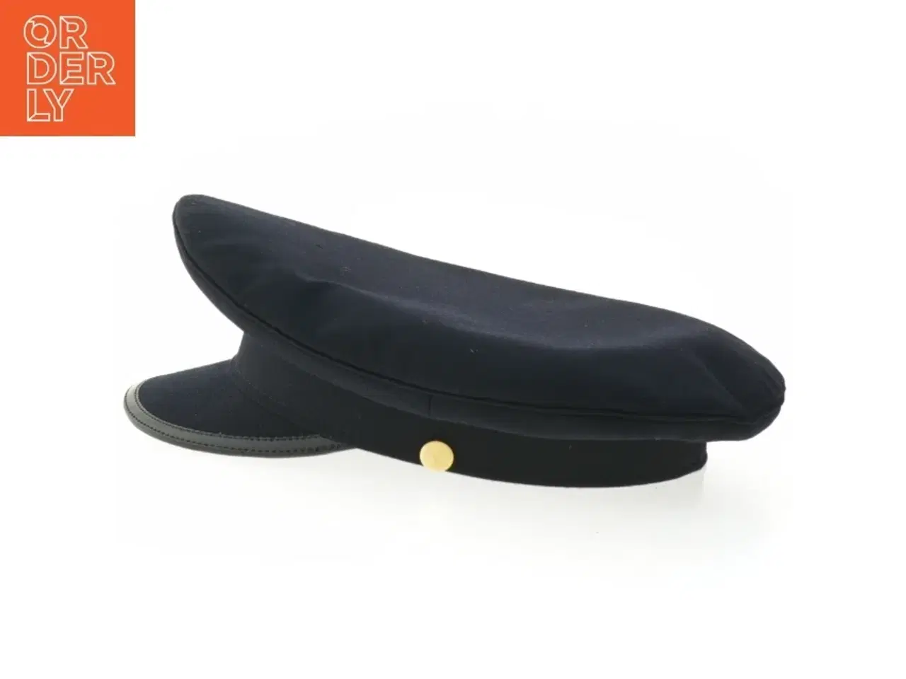 Billede 4 - Sort kasket med gul knap fra C.L.Seifert (str. str 58 cm)