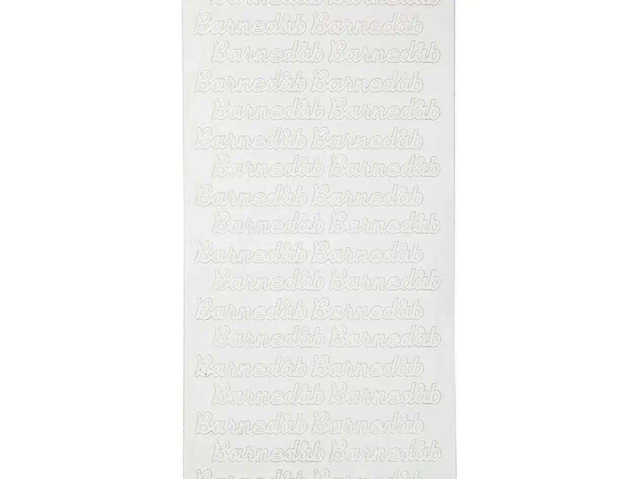 Billede 1 - Stickers, barnedåb, ark 10x23 cm, hvid, 1 ark