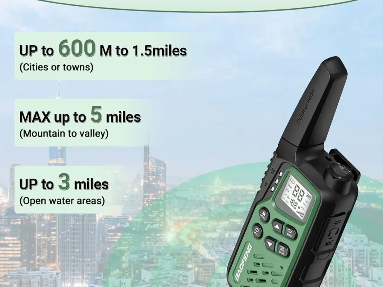 Billede 6 - Walkie talkie BAOFENG BF-T25E – grøn, sæt med 2