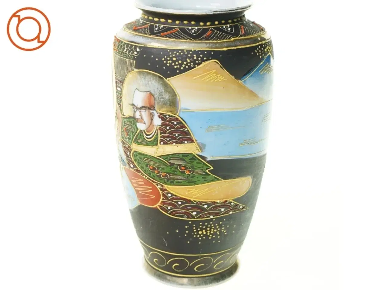 Billede 2 - Vase med kinesisk motiv (str. 20 x 7 x 10 cm)