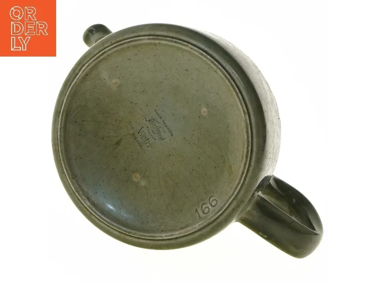 Billede 5 - Grøn keramik tekande fra Rrstrand (str. Ø 15,5x13,5 cm)