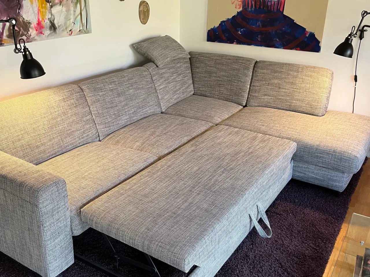 Billede 5 - Hjørnesofa med opbevaring og udtræk