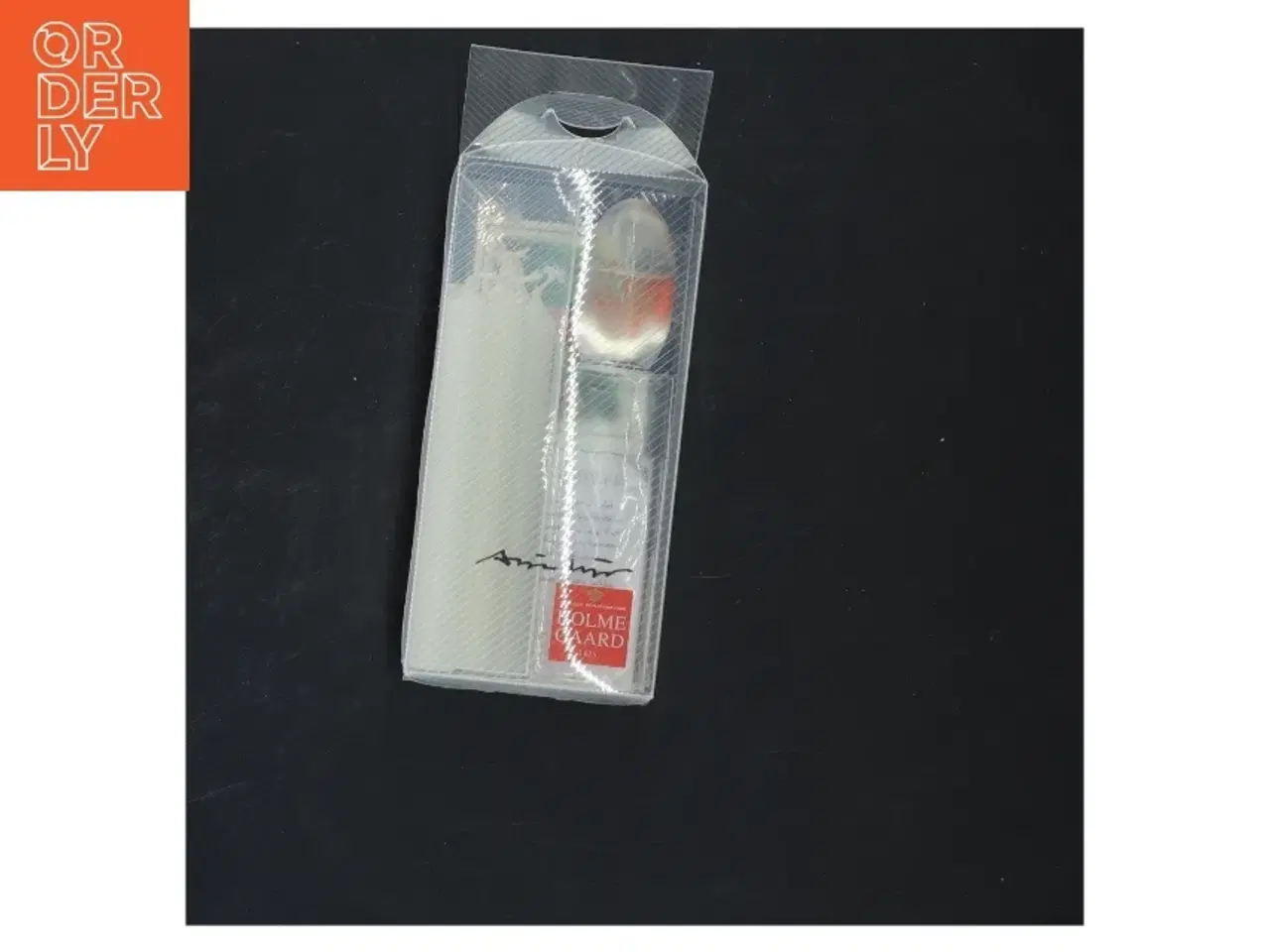 Billede 2 - Holmegaard lysestage og stearinlys fra Holmegaard (str. 13x3 cm)