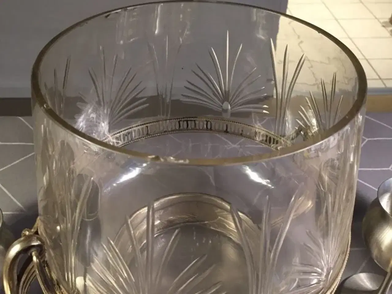 Billede 4 - Punchbowle i glas og sølv