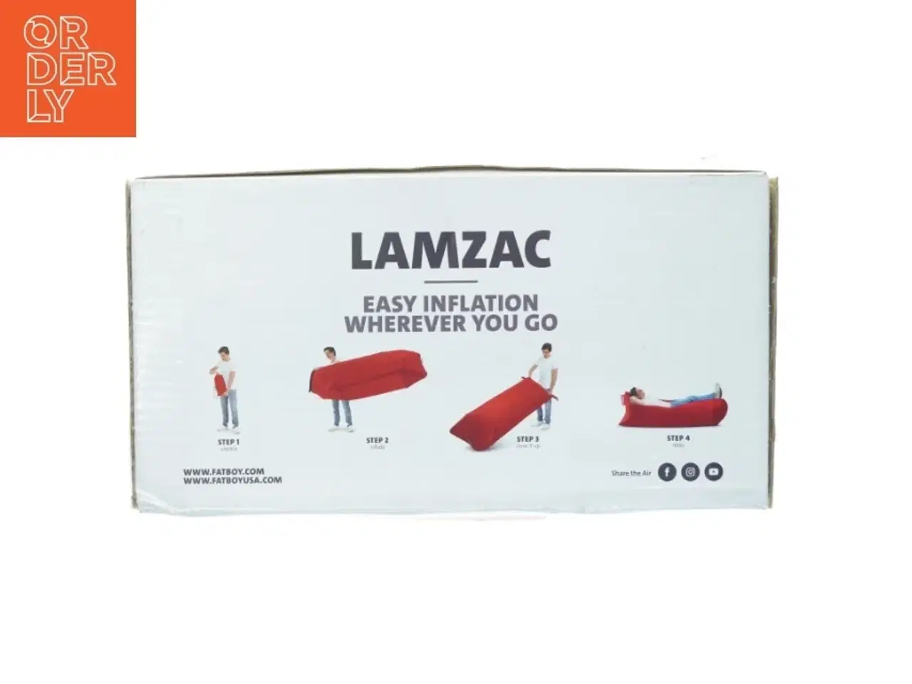 Billede 4 - Fatboy Lamzac oppustelig liggestol fra Fatboy (str. Kasse 38 x 21 cm)