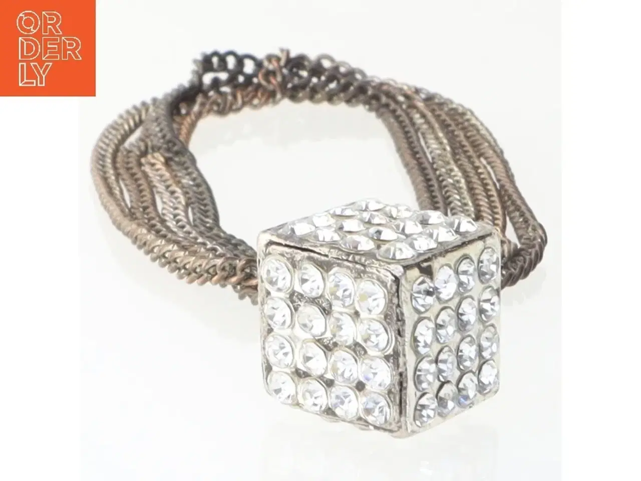 Billede 2 - Kæde med kubisk vedhæng (str. 90 cm)