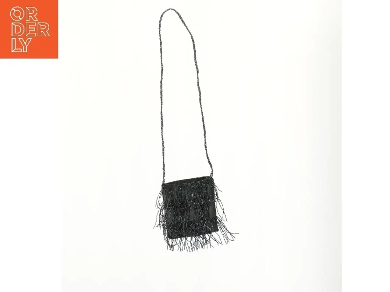 Billede 1 - Sort taske med frynser (str. 17x16 cm)