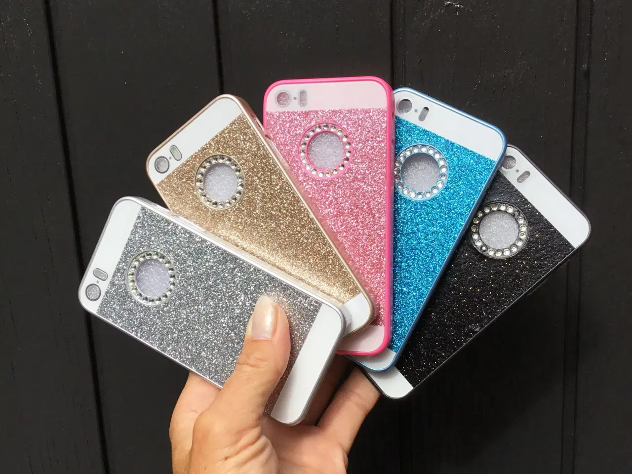 Billede 8 - Glimmer cover til iPhone 5 5s SE 6 6s med similist