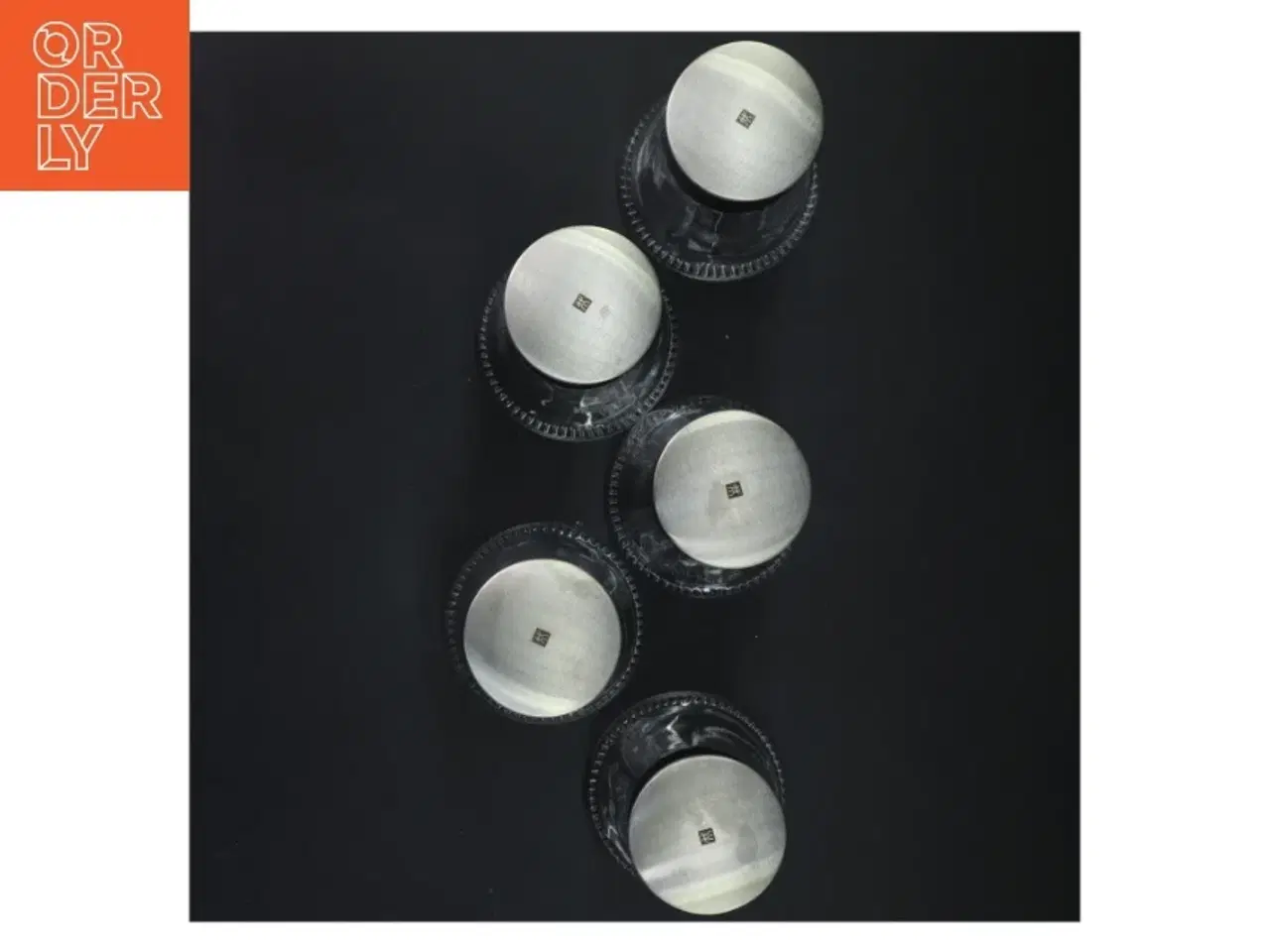 Billede 2 - Sæt med 5 kværne i rustfrit stål og glas (str. 13,5x8 cm)