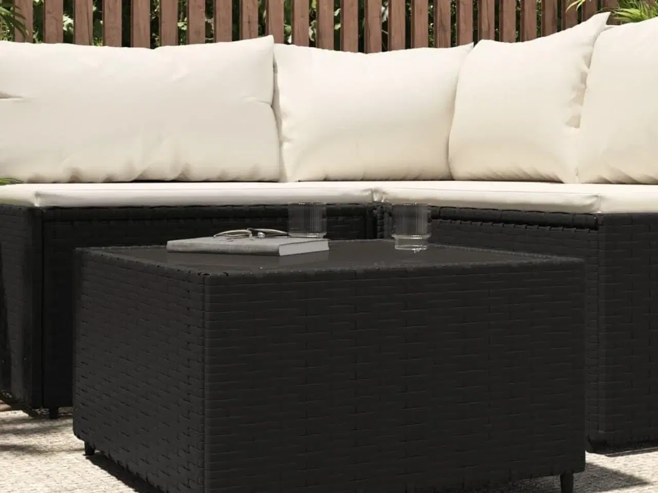 Billede 1 - Havebord 50x50x30 cm firkantet polyrattan sort