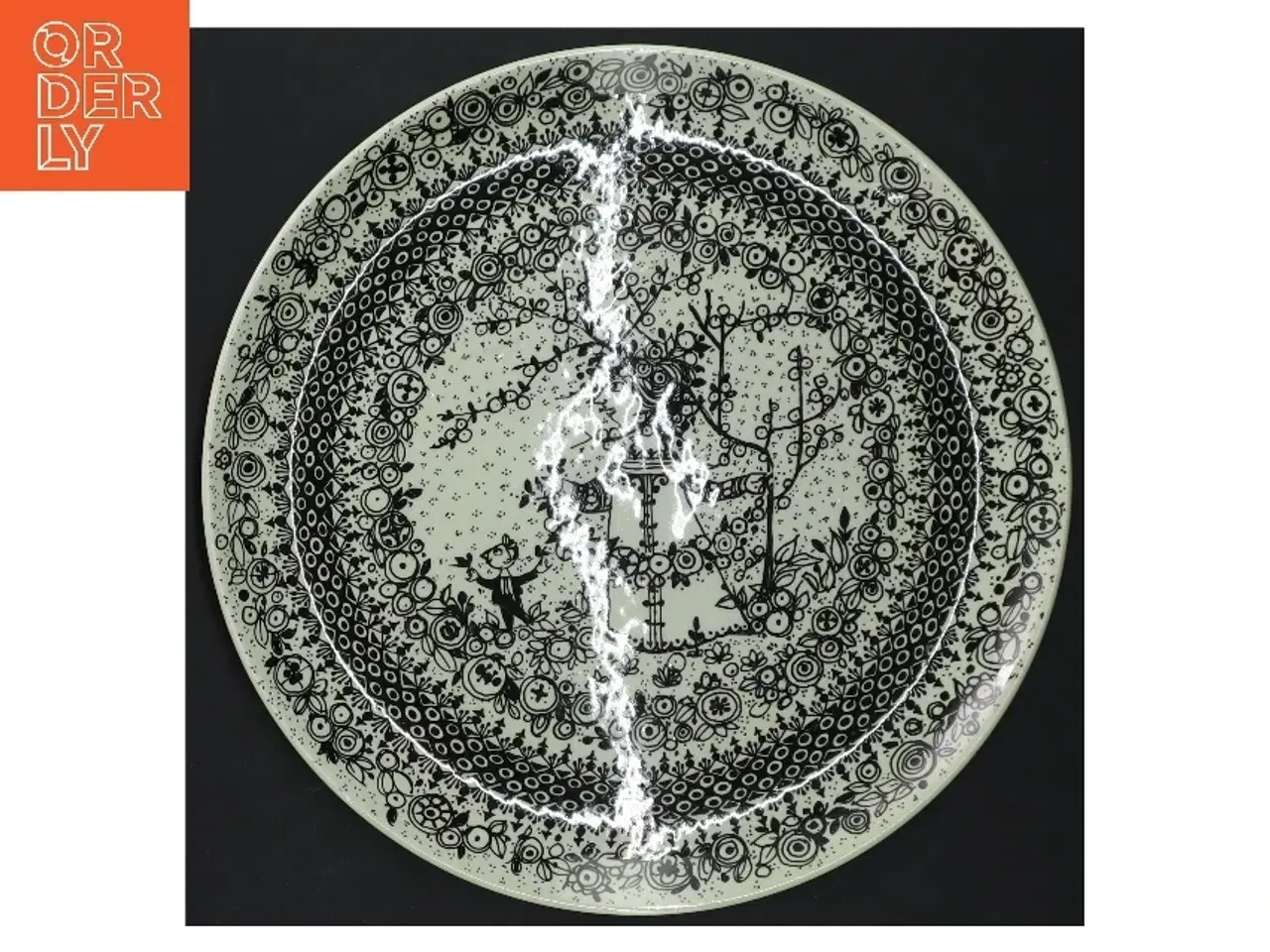 Billede 1 - Dekorativ tallerken med mønster fra Bjørn Wiinblad (str. Ø 22 cm)