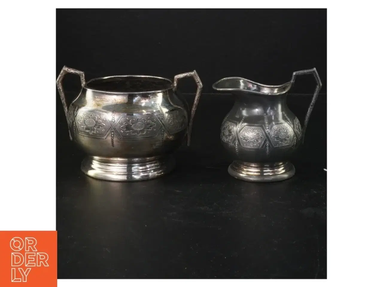 Billede 1 - Sæt af vintage sukkerskål og flødekande (str. 9 cm. og. 8 cm)