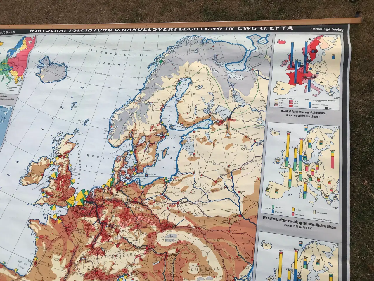 Billede 5 - Stort ældre skolekort: Europa produktion