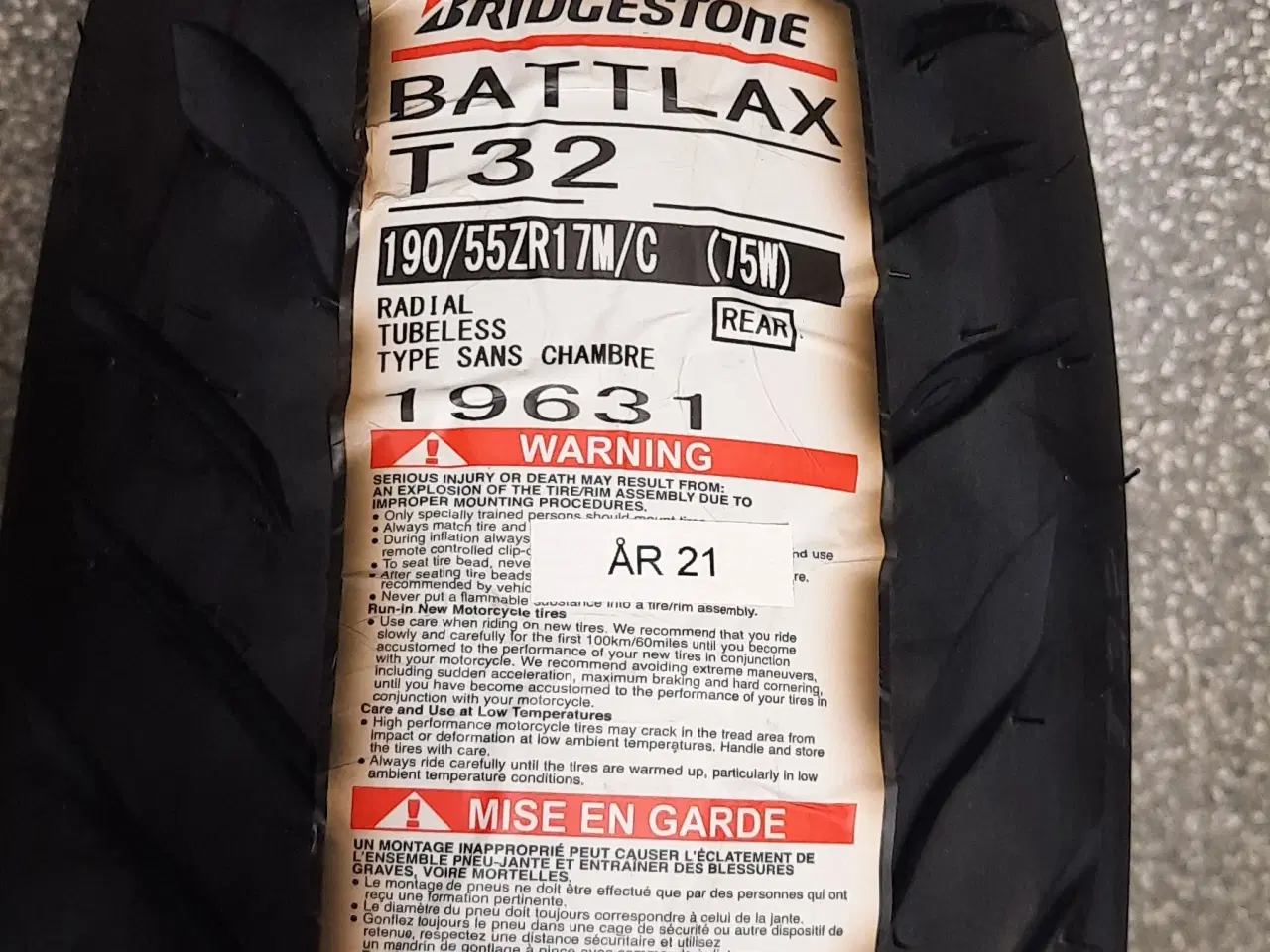 Billede 3 - 190/55-17 Bridgestone T32