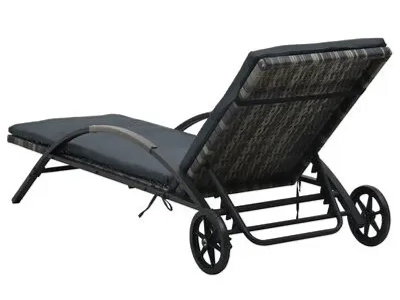 Billede 2 - vidaXL liggestole med bord polyrattan antracitgrå