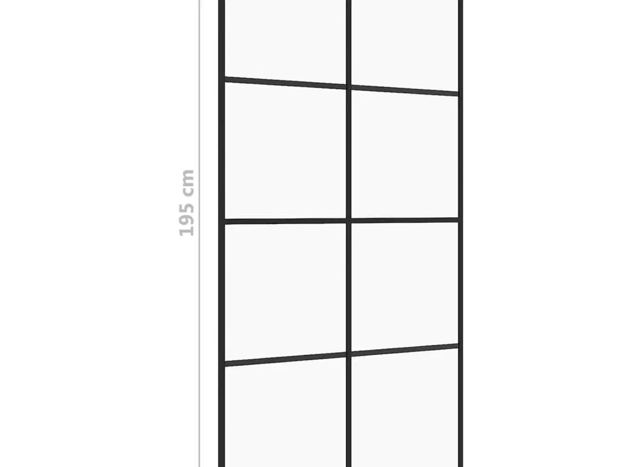 Billede 5 - Brusevæg 90x195 cm klart sikkerhedsglas sort