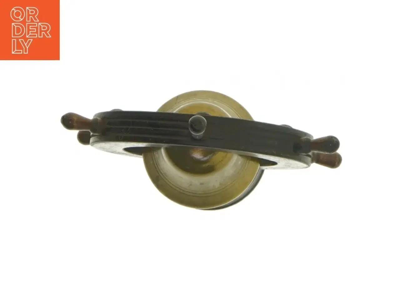 Billede 5 - Antikt skibs ror med klokke (str. Ø 10 cm)