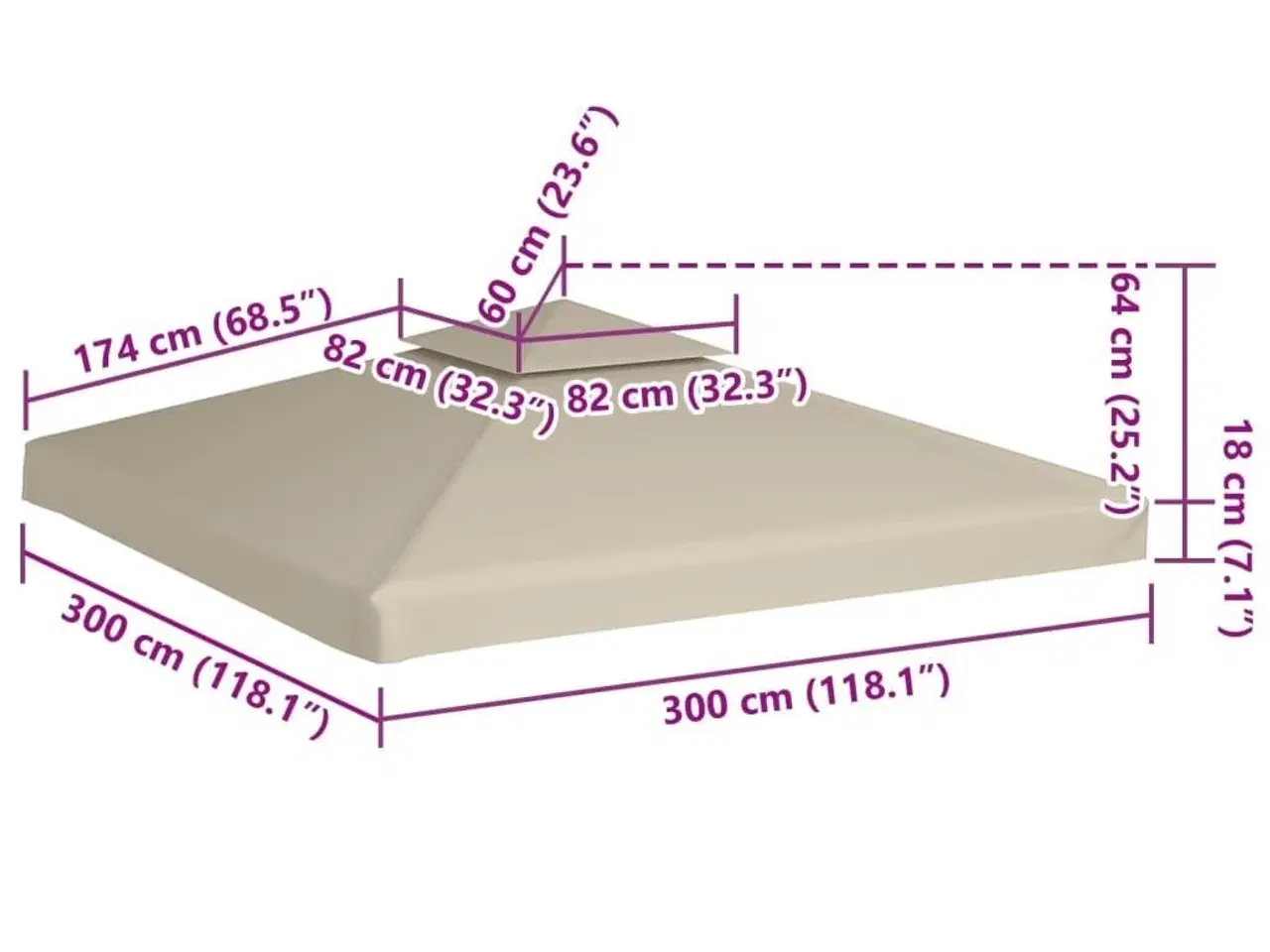 Billede 6 - Baldakin til havepavillon 3x3 m 310 g/m² grøn