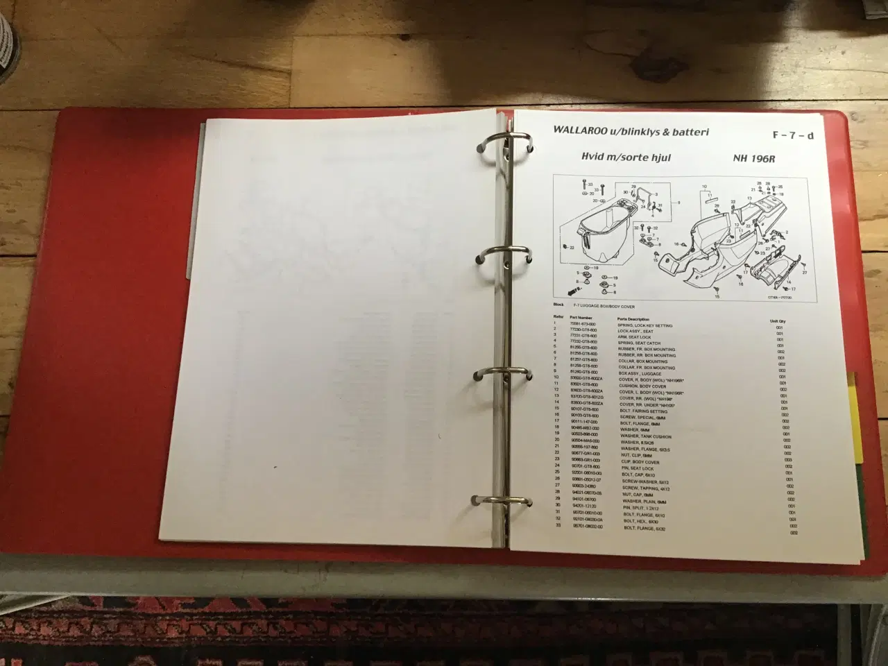 Billede 2 - Honda Wallaroo parts katalog