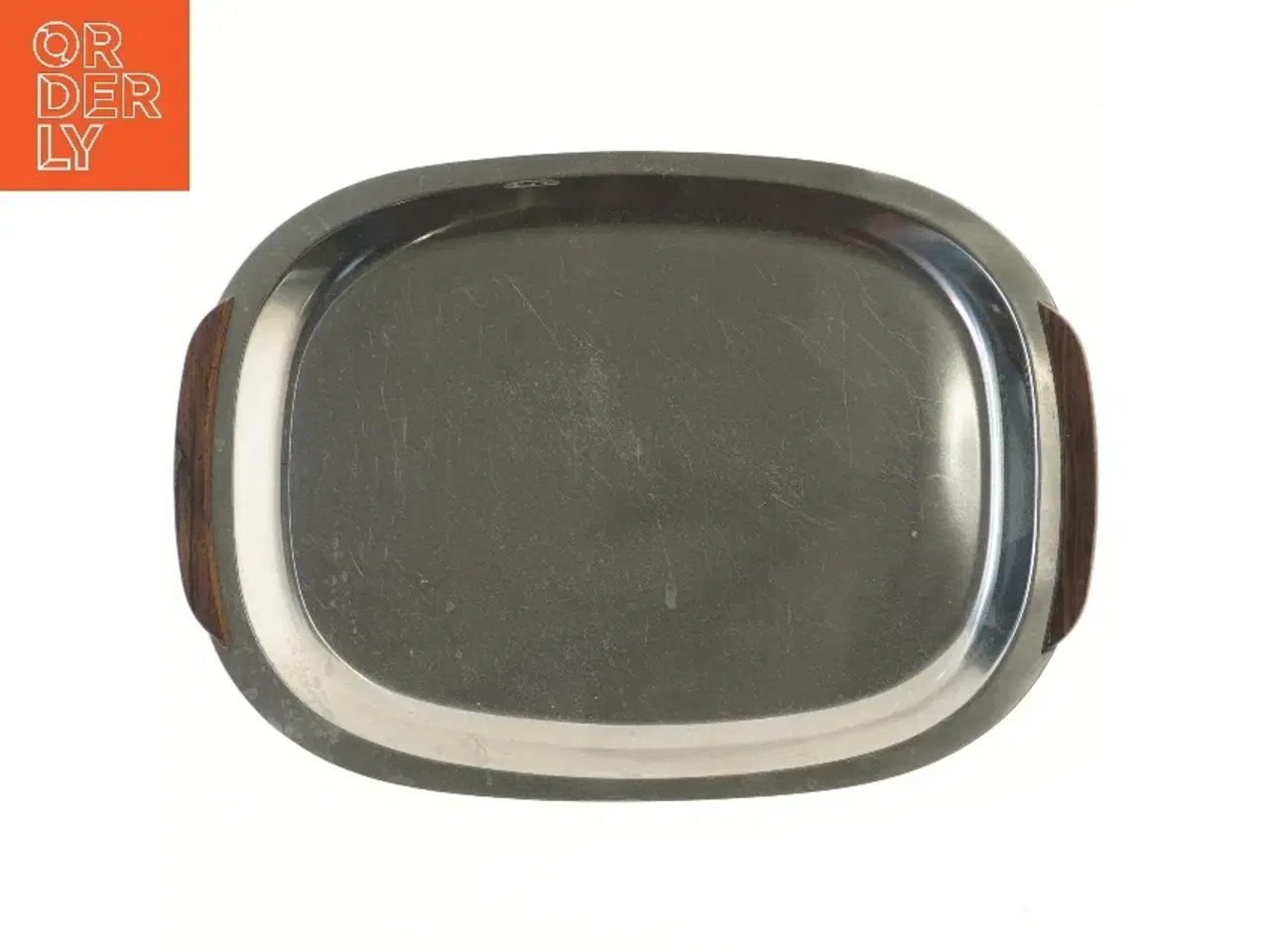 Billede 1 - Serveringsbakke med træhåndtag fra Lundtofte (str. 37x26 cm)