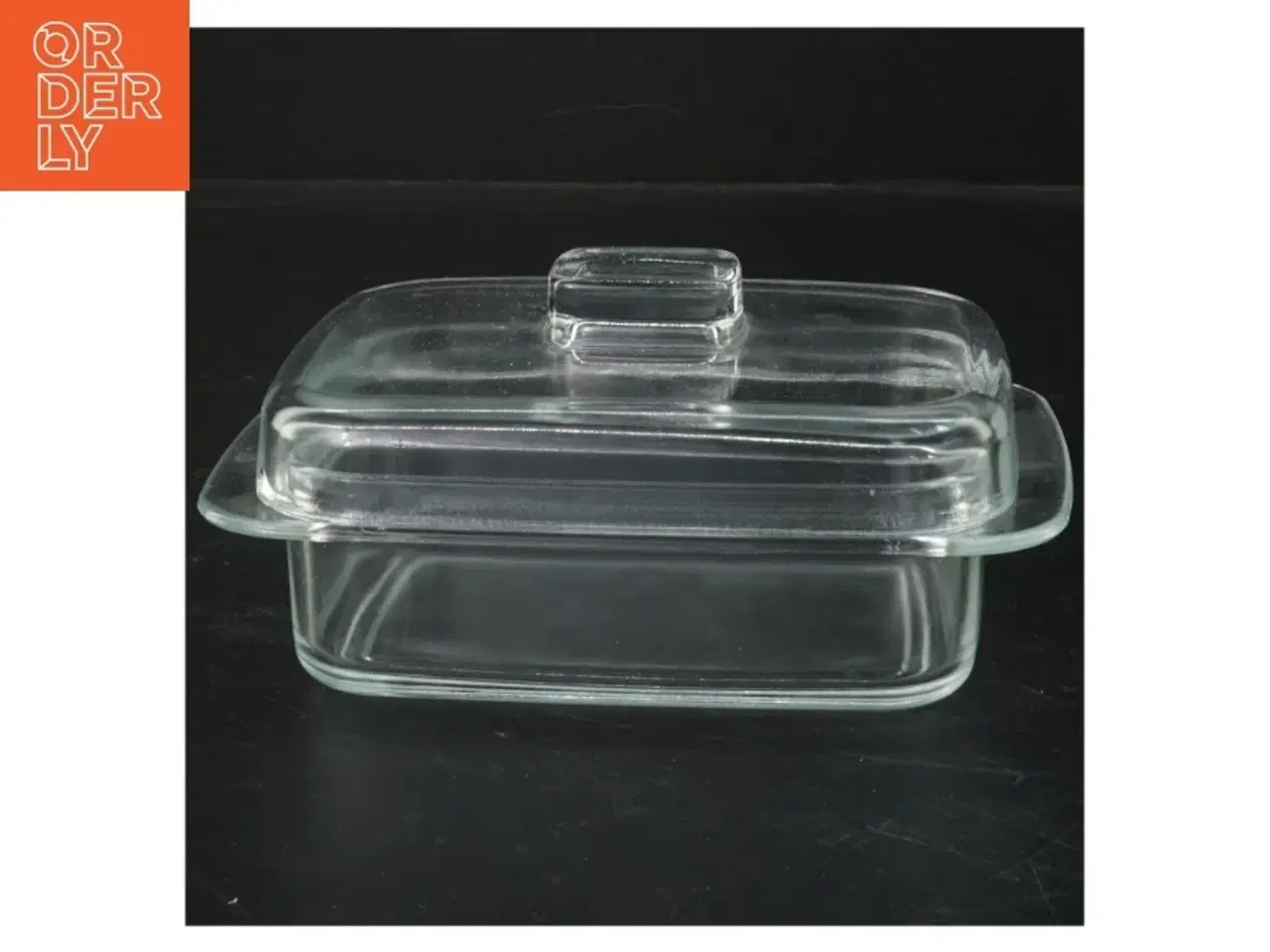 Billede 2 - Glas smørfad med låg (str. 16x10 cm)