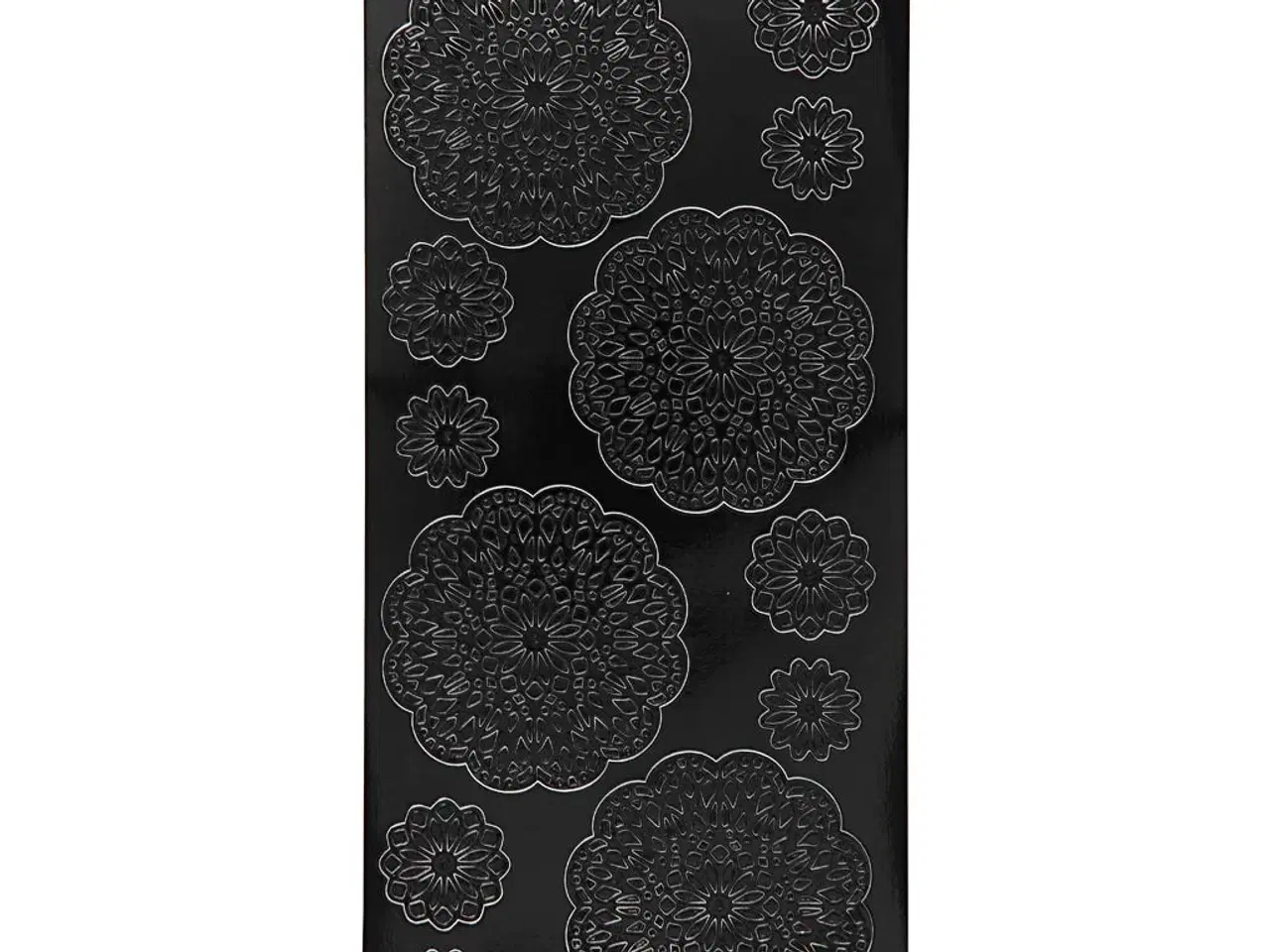 Billede 1 - Selvklæbende blomsterstickers - 10x23 cm, sort