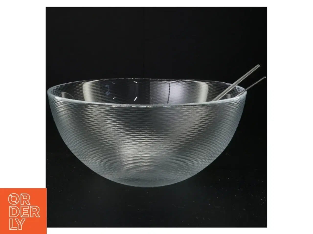 Billede 1 - Holmegaard Facet stor salatskål og serveringssæt (str. 28 x 13 cm og 26 cm) fra Holmegaard Facet