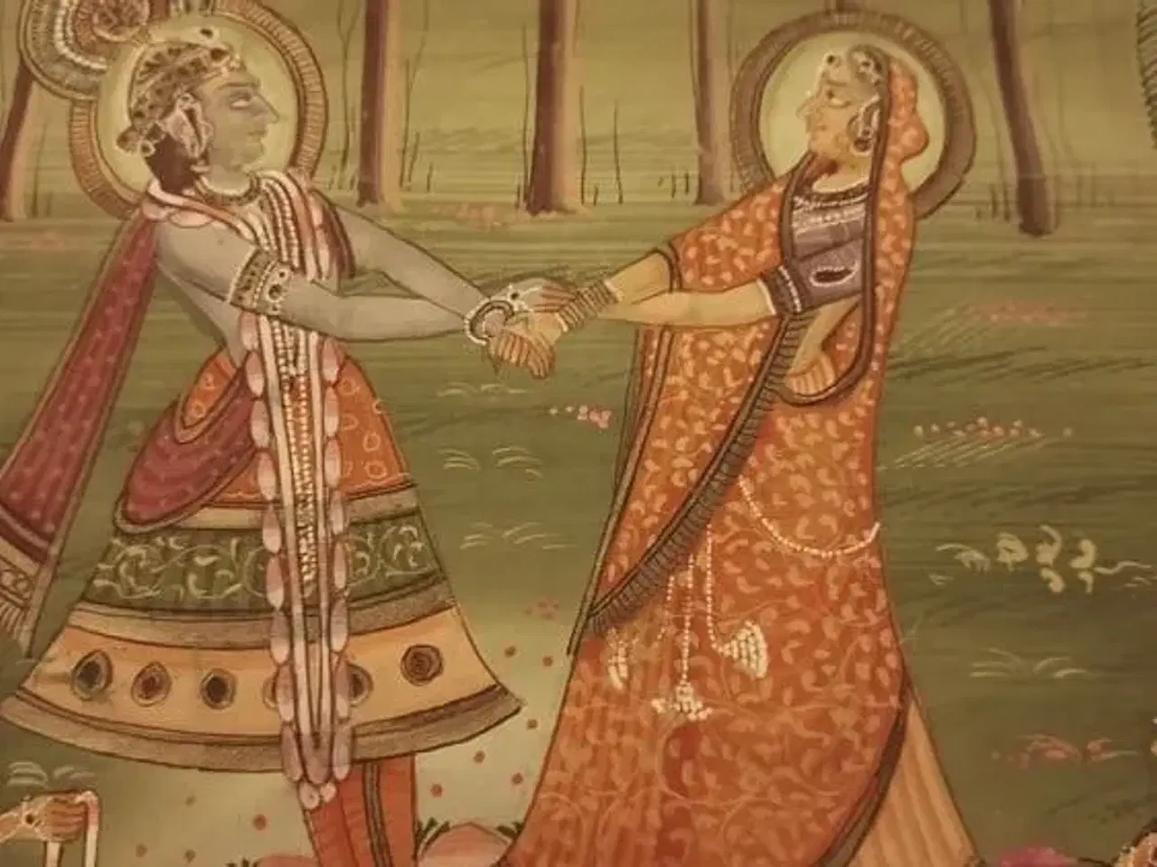 Billede 2 - Indisk, Gouacke maleri på silke