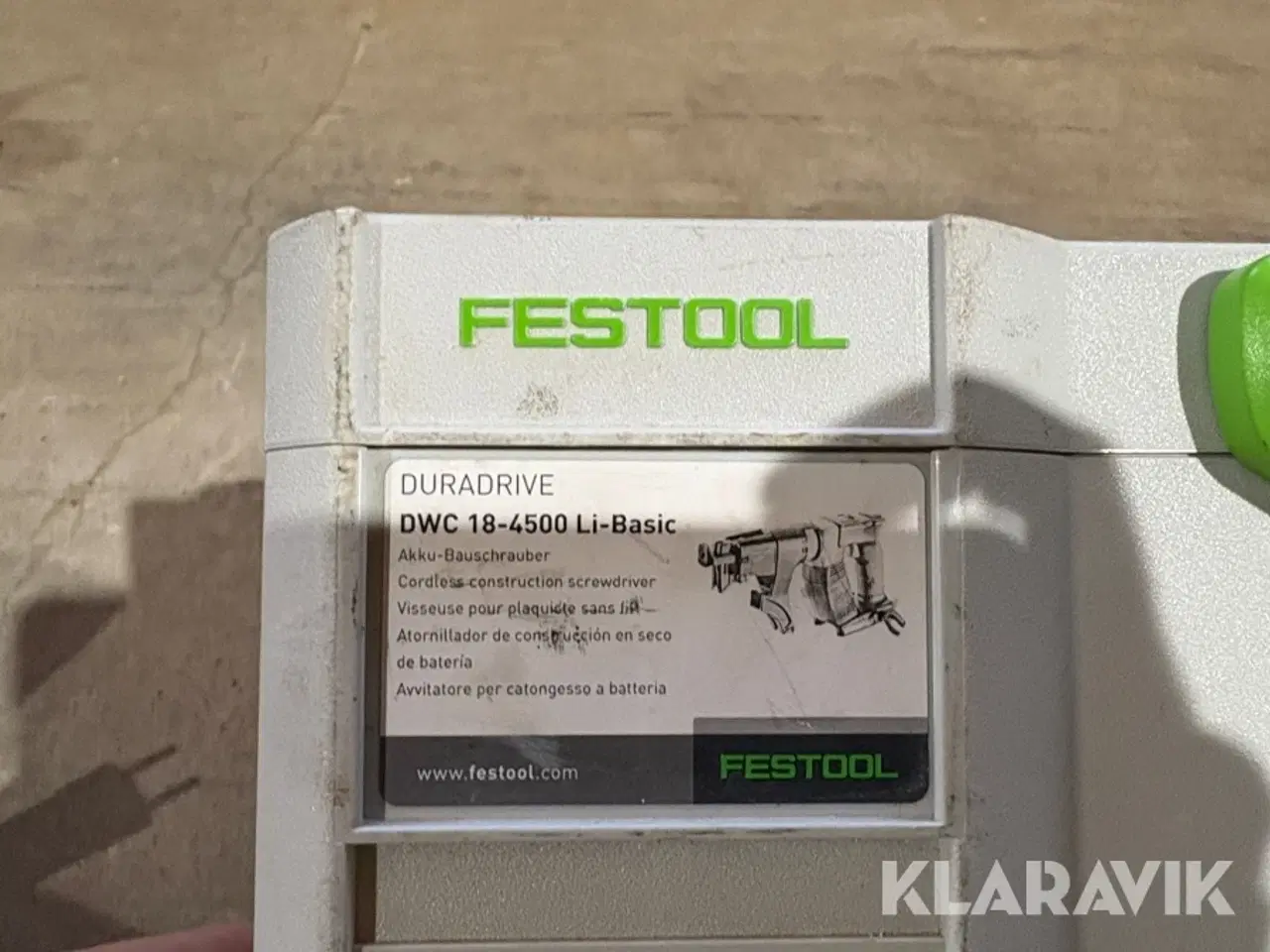 Billede 9 - Gipsskruemaskine Festool DWC 18-4500 Li-Basic
