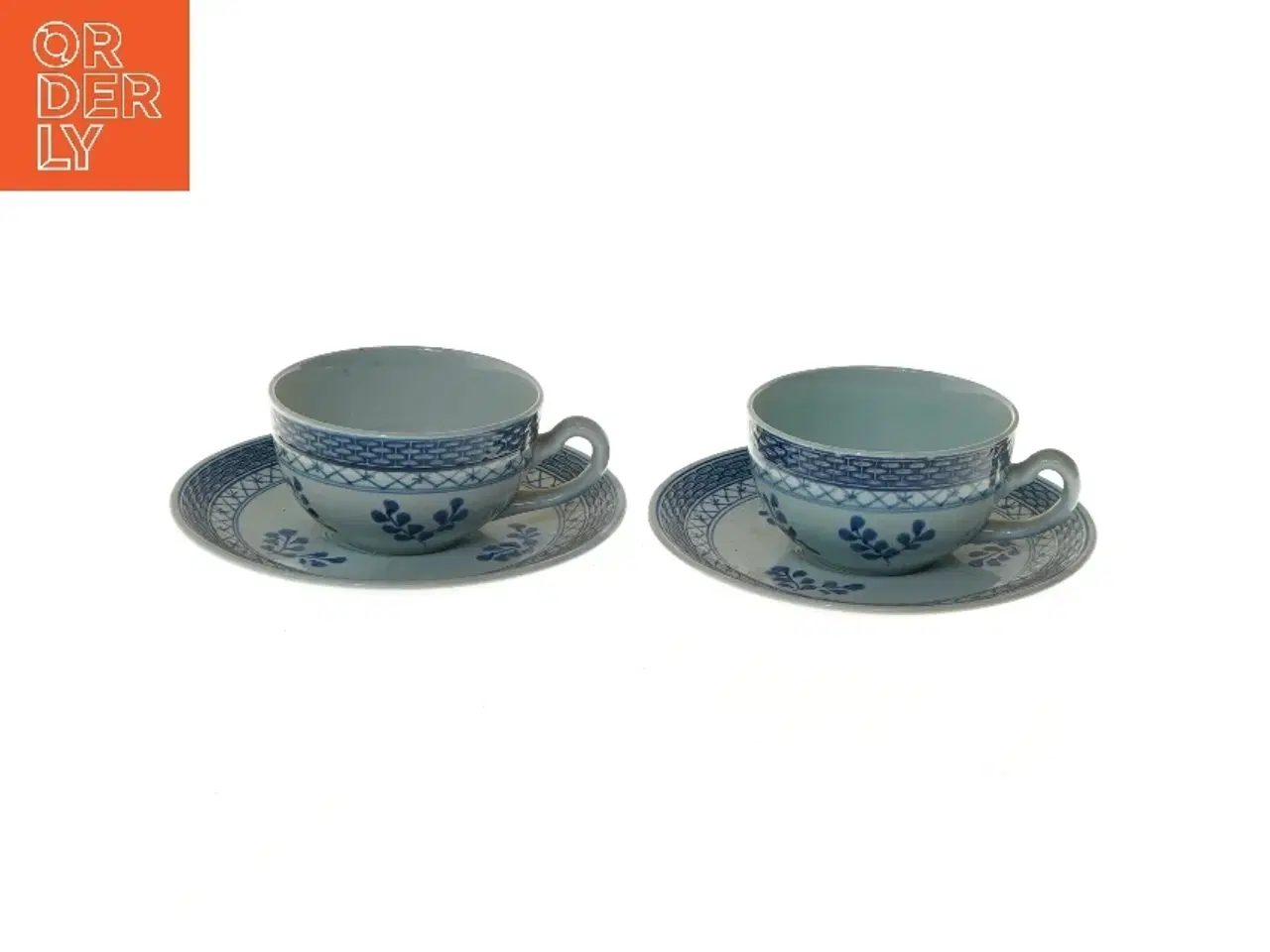 Billede 1 - 2 par thekopper “trankebar” fra Royal Copenhagen (str. Ø 14 cm)