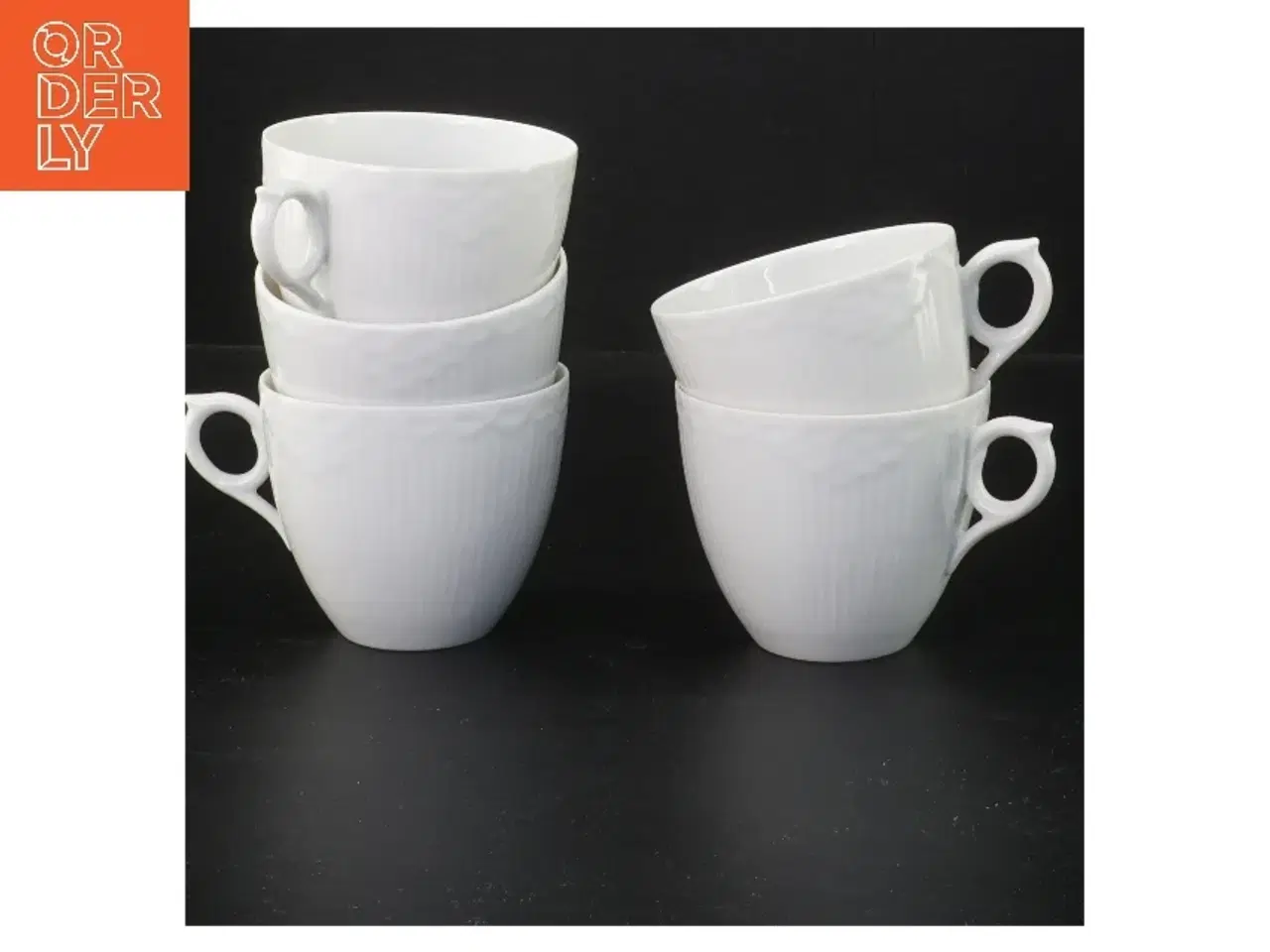Billede 1 - Sæt af 5 hvide porcelænskopper fra Royal Copenhagen (str. 5 stk Ø 8 cm)