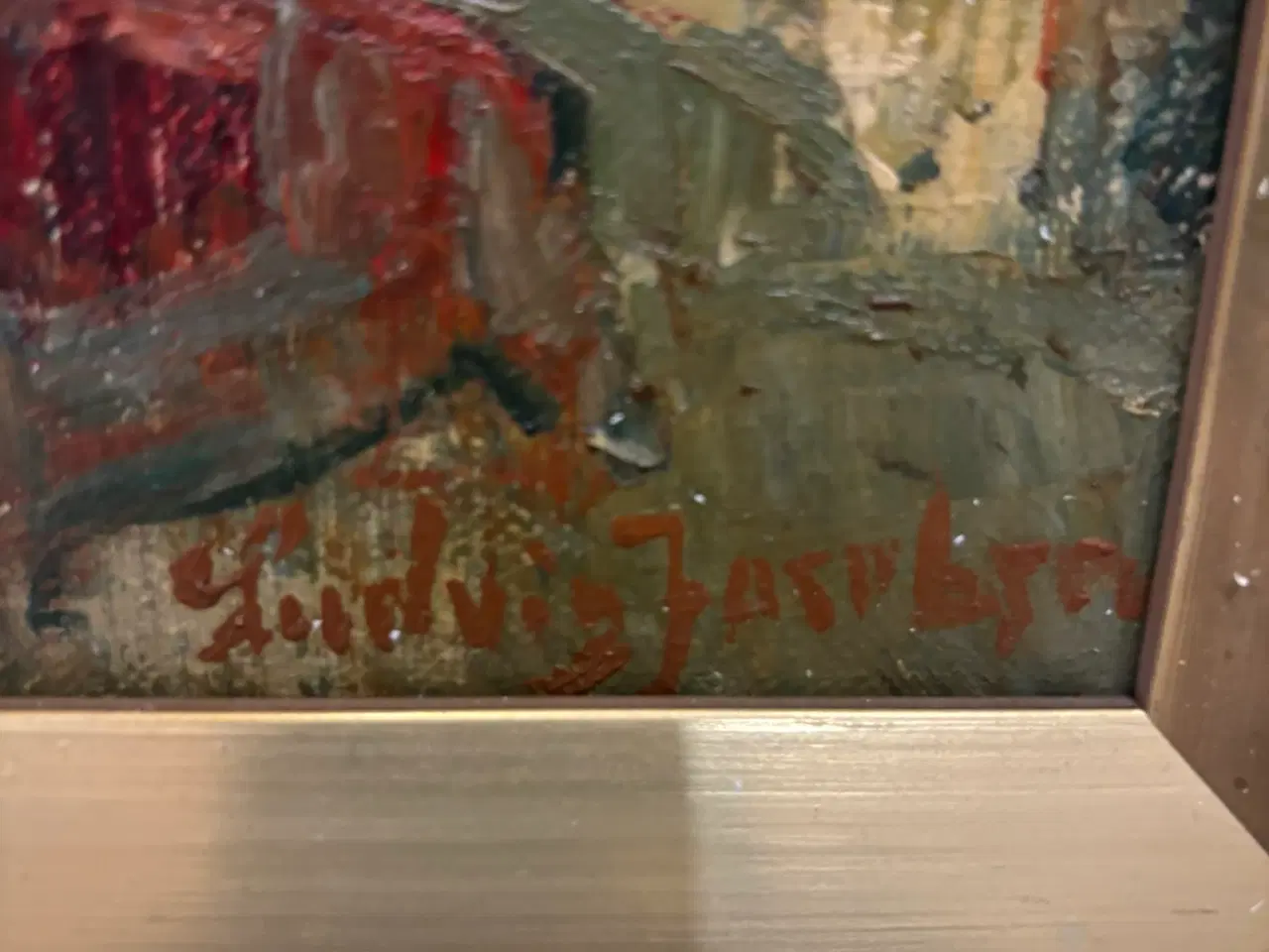 Billede 2 - Signeret Ludvig Jacobsen maleri – olie på lærred