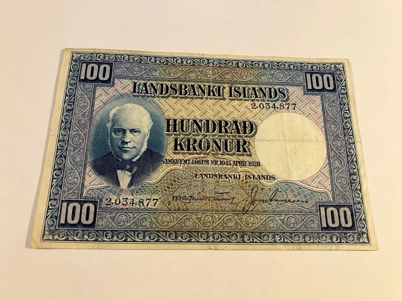 Billede 1 - 100 Kronur 1928 Iceland