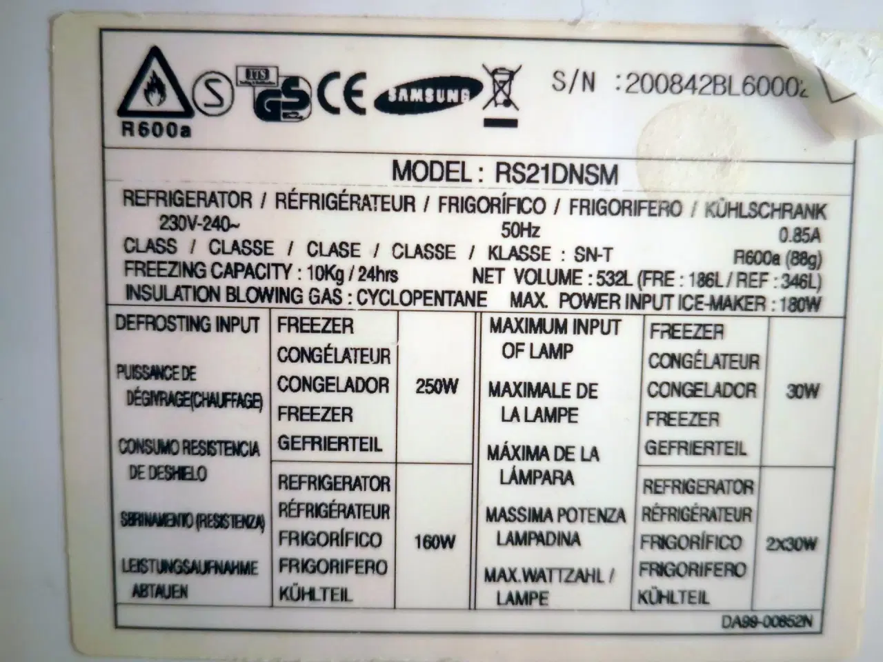 Billede 5 - Amerikanerkøleskab m. fryser og isterningdispenser