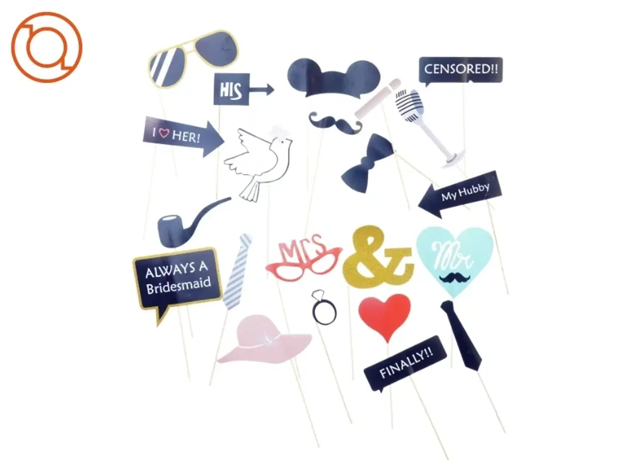 Billede 1 - Bryllups Photo Booth Kit (str. Blandet)