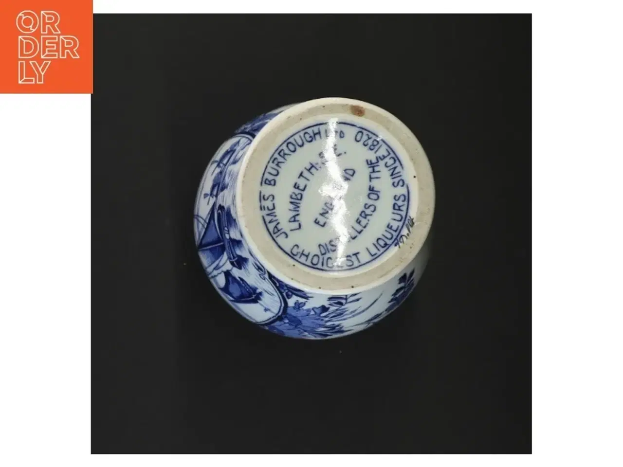 Billede 3 - Blåt og hvidt porcelænskrukke (str. 23 x 11 cm)